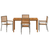 Garden Dining Set 5 pcs Grey Solid Acacia Wood 3365518