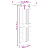 Sliding Door NARVIK Natural and Black 80 x 210 cm 3445324