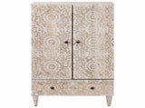 High Board with Shelf White 60 x 33.5 x 100 cm Solid Mango Wood 4018398