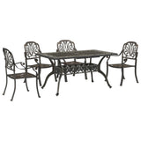 Garden Dining Set Bronze Cast aluminium 5 Piece Durable 3216308
