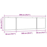 Magnetic Whiteboard Foldable 200x50x1.7 cm Aluminium 4005367