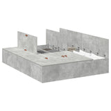 Storage Bed Frame Concrete Grey 160 x 200 cm Engineered Wood 3335392