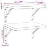 Wall Shelves 2 pcs 50x40 cm Silver Stainless Steel 3214508