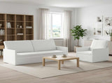Sofa Set 2 pcs White Fabric 3433172