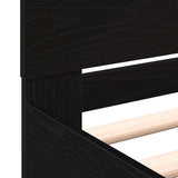 Bed Frame Black Oak 203 x 185 x 70 cm Engineered Wood 3378501