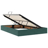 Storage Bed with Mattress Dark Green 140 x 190 cm Velvet 3370097