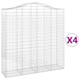 Arched Gabion Baskets 4 pcs 200x50x200/220 cm Galvanised Iron 3145747