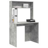 Desk with Shelf Concrete Grey 91 x 50 x 149 cm Engineered Wood 869261