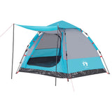 Camping Tent Cabin 4-Person Blue Quick Release 4005336