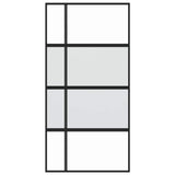 Sliding Door Black 102.5x205 cm Tempered Glass and Aluminium 155230