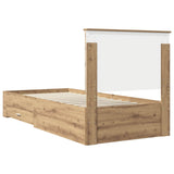 Bed Frame with Drawer Artisan Oak 90 x 200 cm Engineered Wood 3409711