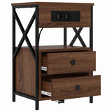 Bedside Cabinet 2 pcs Brown Oak 40 x 31 x 60 cm Engineered Wood 859469
