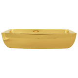 Wash Basin 71x38x13.5 cm Ceramic Gold 143480