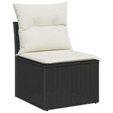 Garden Sofa Set with Cushion 7 pcs Black Poly rattan 3348293