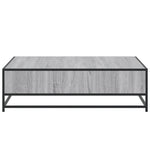 ZNTS Coffee Table Grey Sonoma 100x100x30 cm Engineered Wood and Metal 848777