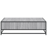 ZNTS Coffee Table Grey Sonoma 100x100x30 cm Engineered Wood and Metal 848777