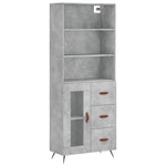 Highboard Concrete Grey 69.5x34x180 cm Engineered Wood 3189481