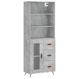 Highboard Concrete Grey 69.5x34x180 cm Engineered Wood 3189481