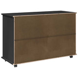 Rolling Cabinet Black 100 x 39 x 65.5 cm Solid Pine Wood 42028387