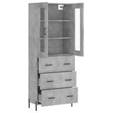 Highboard Concrete Grey 69.5x34x180 cm Engineered Wood 3198413