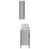ZNTS 3 Piece Bathroom Cabinet Set Grey Sonoma Engineered Wood 3214733