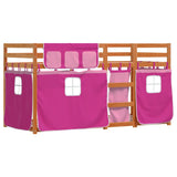 Bunk Bed without Mattress Pink 90x200 cm Solid Wood Pine 3283948