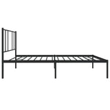 Metal Bed Frame without Mattress with Headboard Black 90x190cm 352472