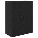 Highboard with Drawer 2 pcs Black Oak Engineered Wood and Glass 3416232