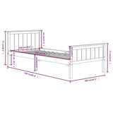 Bed Frame without Mattress Dark Brown Solid Wood Pine 100x200 cm 322196