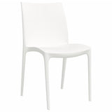 Garden Chair Set of 2 White Polypropylene Medium Stackable 364734