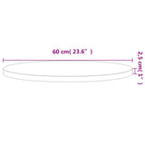 Table Top 60x2.5 cm Round Solid Wood Beech 355937