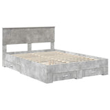 Bed Frame Concrete Grey 150 x 200 cm Engineered Wood 3408250