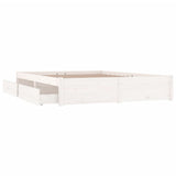 3103514 Bed Frame without Mattress with Drawers White 140x200 cm