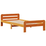 ZNTS Bookcase Bed without Mattress Wax Brown 90x190 cm Single Solid Wood Pine 3308905