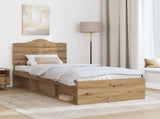 Bed Frame Artisian Oak 90 x 200 cm Solid Pine Wood 3413361
