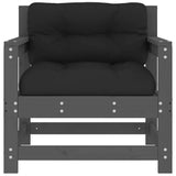 Garden Chairs with Cushions 2 pcs Grey Solid Wood Pine 825564