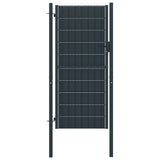 Fence Gate PVC and Steel 100x204 cm Anthracite 145236