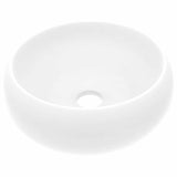 146998 Luxury Wash Basin Round Matt White 40x15 cm Ceramic