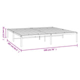 Metal Bed Frame without Mattress White 193x203cm 350919