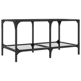 Coffee Table with Transparent Glass Top 78.5x40x40 cm Steel 845976