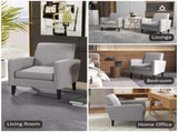 Linen-Look Boxy Armchair - Light Grey T3398P342985
