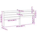 Headboard with Shelves White 200 cm Solid Wood Pine 850939