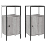 ZNTS Bedside Cabinets 2 pcs Grey Sonoma 41x31x80 cm Engineered Wood 825930