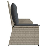 Garden Bench with Cushion Light Grey Poly Rattan 3394445