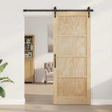 Sliding Door ORKDAL Brown 86 x 211 cm Solid Pine Wood 3333792