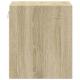 Wall-mounted Bedside Cabinets with LED Lights 2 pcs Sonoma Oak 852066