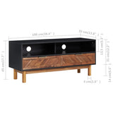 TV Cabinet 100x35x45 cm Solid Acacia Wood and MDF 289903