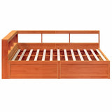 Bookcase Bed without Mattress Wax Brown 180x200cm Solid Wood Pine 3324453