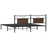 Bed Frame without Mattress Brown Oak 160x200 cm Engineered Wood 4106844