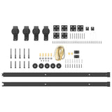 Sliding Door Hardware Kit 200 cm Steel Black 4009741